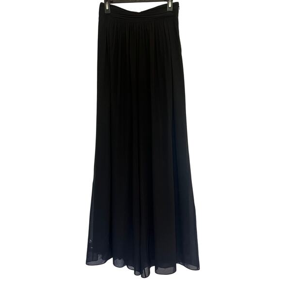 Kobi Halperin Black Wide Leg Pants Pleated Silk size 6 - Picture 1 of 9